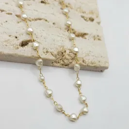 chocker coração pérola