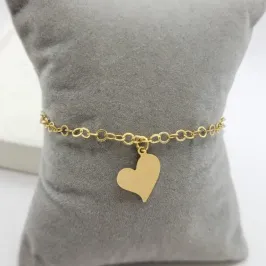 pulseira com coração liso